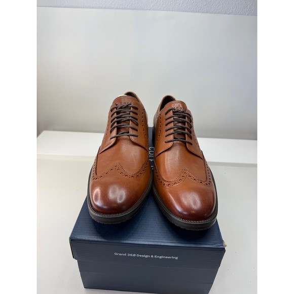 Cole Haan Wing Oxford British Tan Leather Dress Shoes C34598 Mens 10M NWB - Picture 7 of 8